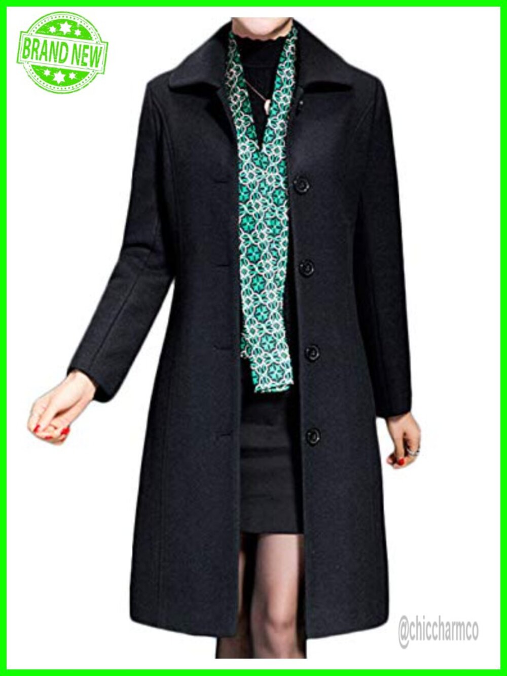 Wool Trench Coat Winter Long Thick Overcoat Fitted